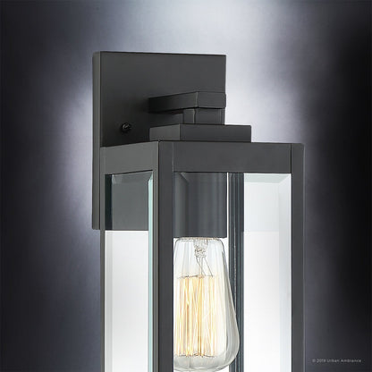 Buitenlamp Wandlamp Zwart Staal Glas 36cm Modern Farmhouse Waterdicht