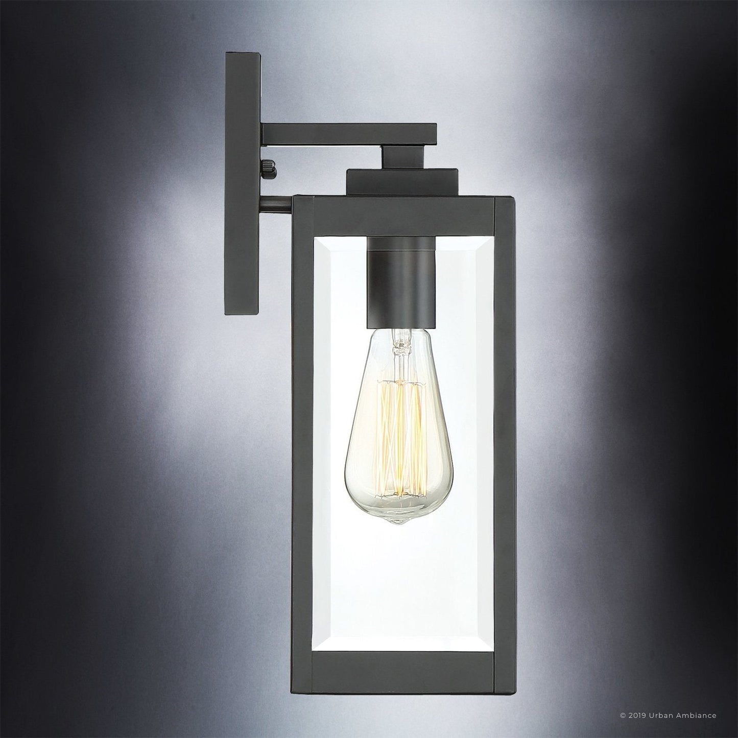 Buitenlamp Wandlamp Zwart Staal Glas 36cm Modern Farmhouse Waterdicht