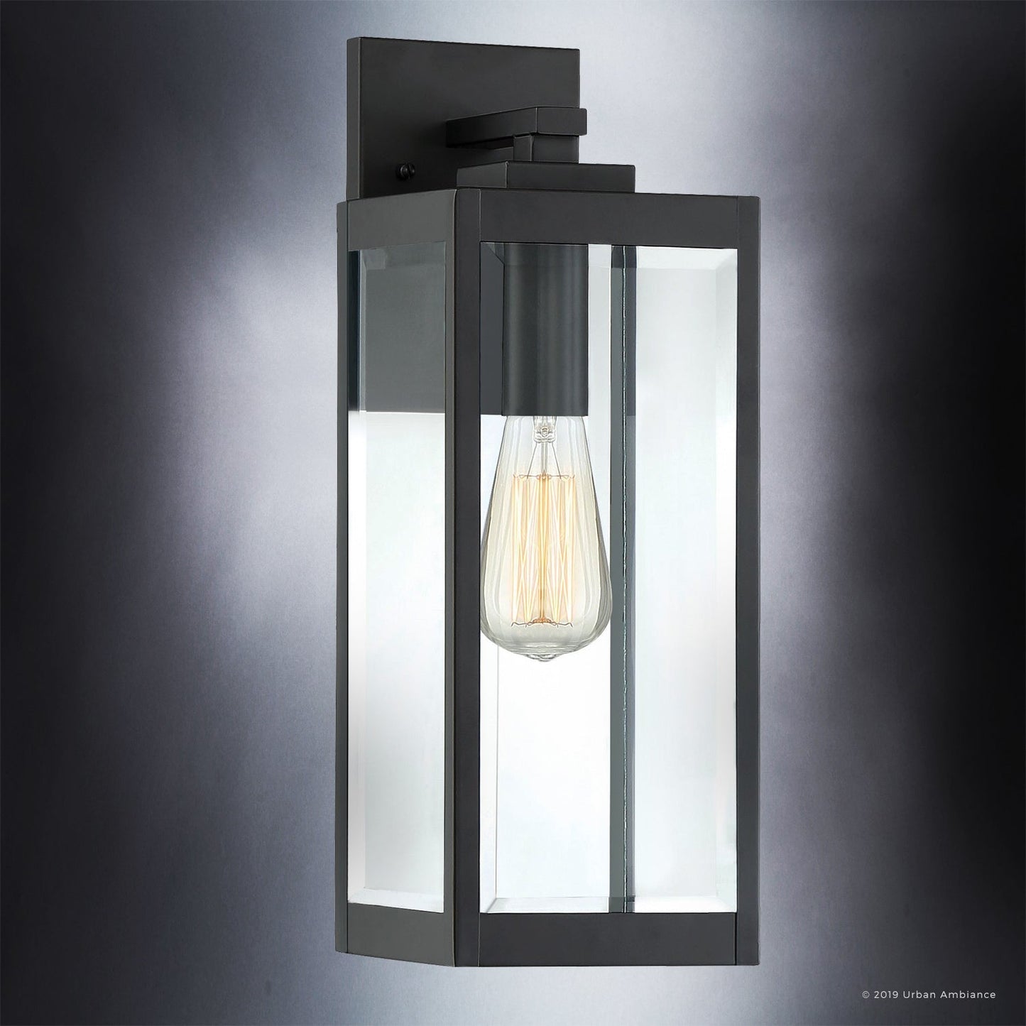 Buitenlamp Wandlamp Zwart Staal Glas 43cm Modern Farmhouse Waterdicht