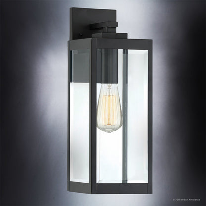 Buitenlamp Wandlamp Zwart Staal Glas 43cm Modern Farmhouse Waterdicht