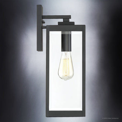 Buitenlamp Wandlamp Zwart Staal Glas 43cm Modern Farmhouse Waterdicht