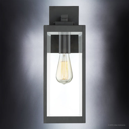 Buitenlamp Wandlamp Zwart Staal Glas 43cm Modern Farmhouse Waterdicht