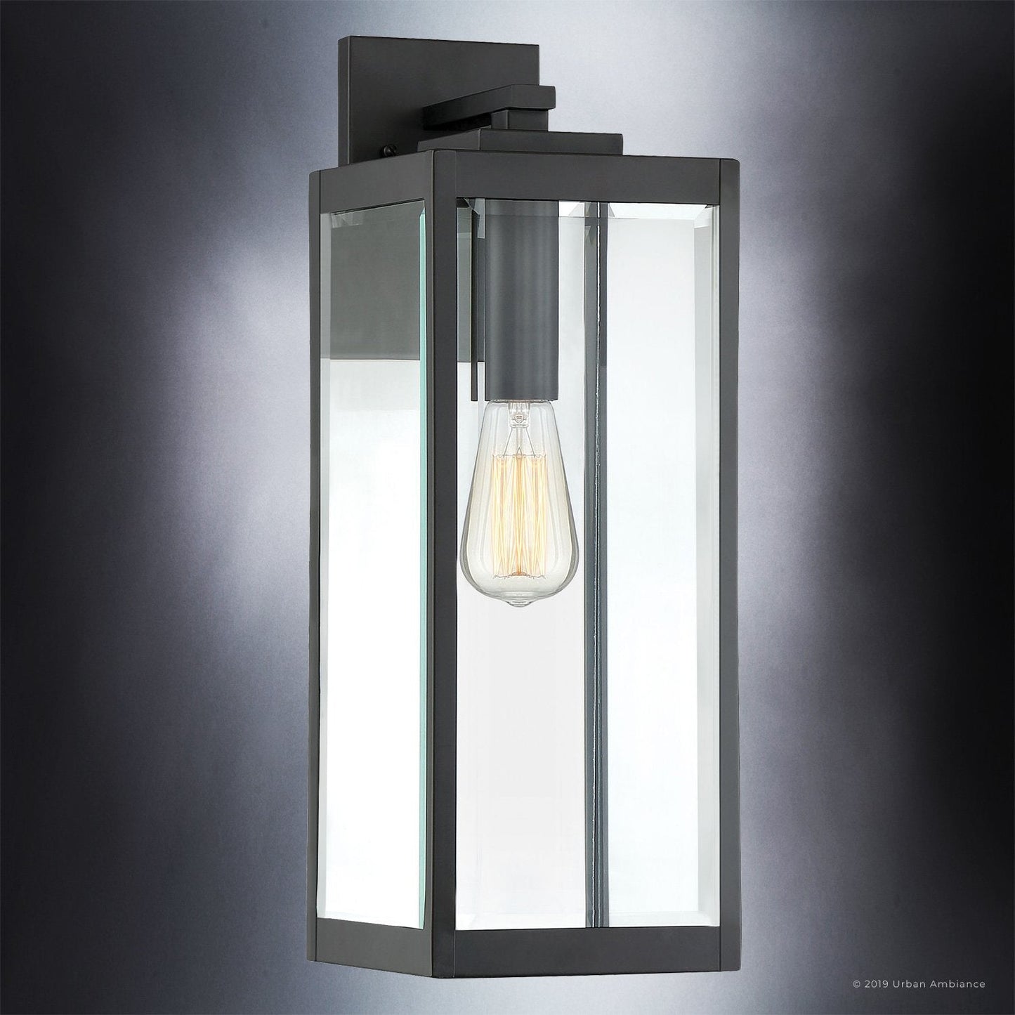 Buitenlamp Wandlamp Groot Zwart Staal Glas 51cm Modern Farmhouse Waterdicht
