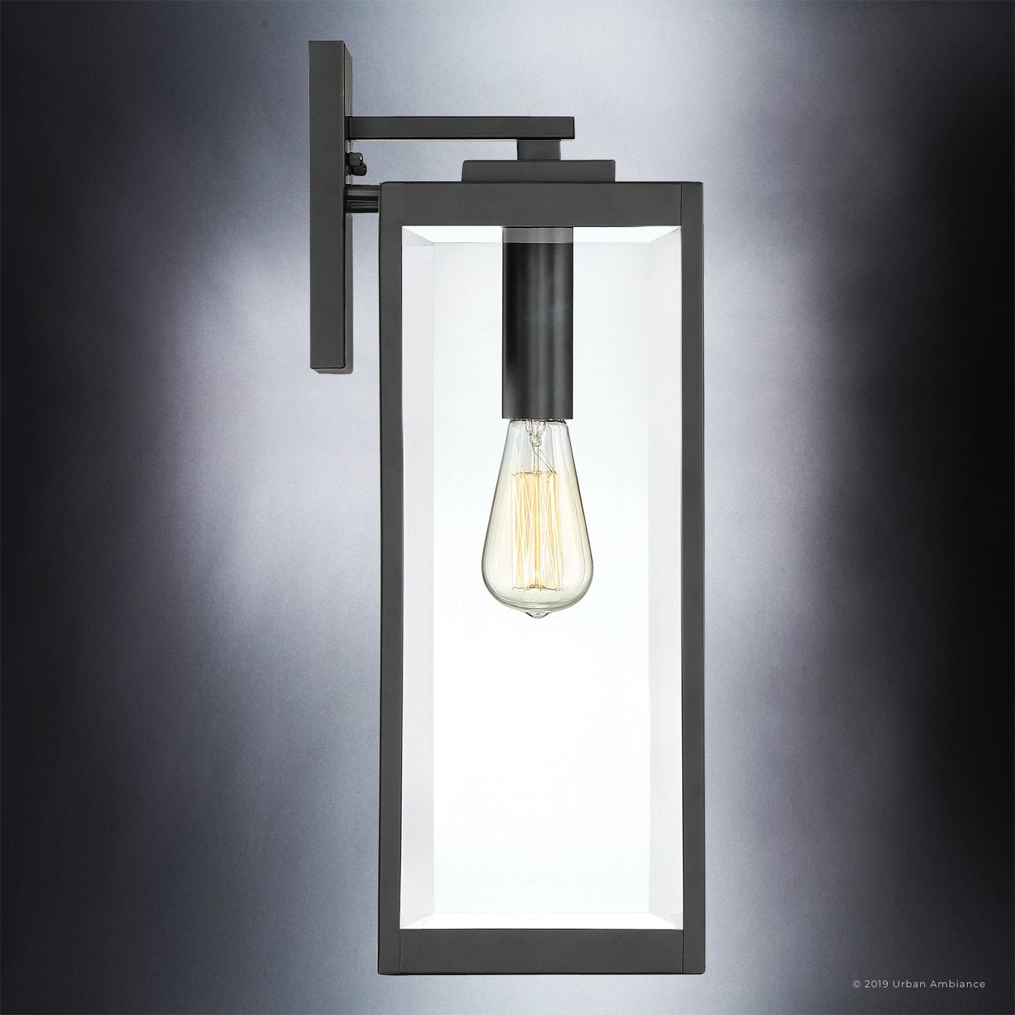 Buitenlamp Wandlamp Groot Zwart Staal Glas 51cm Modern Farmhouse Waterdicht
