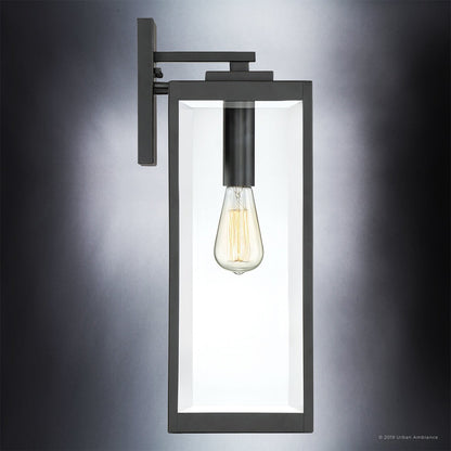 Buitenlamp Wandlamp Groot Zwart Staal Glas 51cm Modern Farmhouse Waterdicht