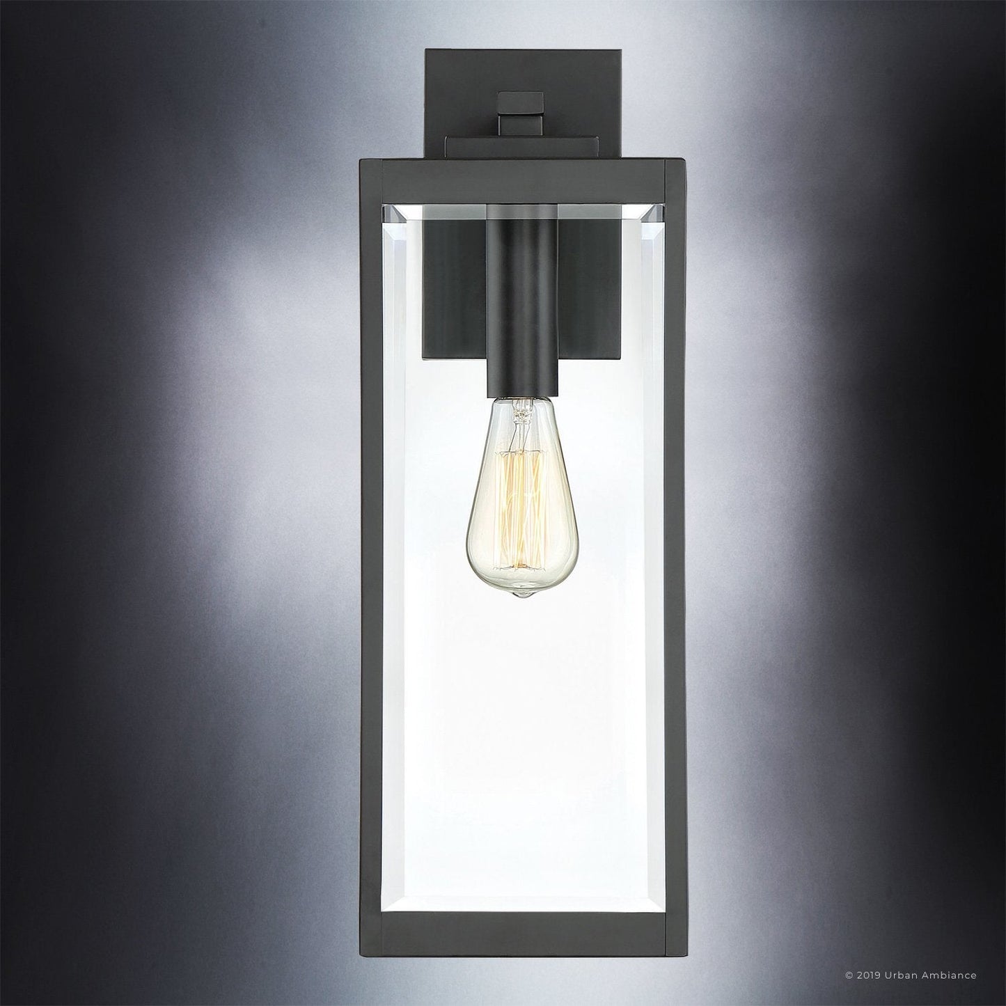 Buitenlamp Wandlamp Groot Zwart Staal Glas 51cm Modern Farmhouse Waterdicht