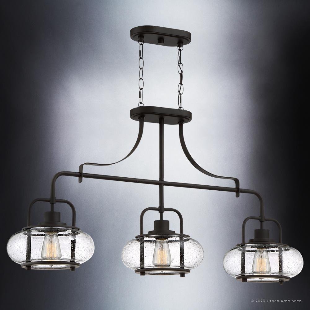 Kroonluchter Donker Brons Met Glasbollen 3 Lichts 96cm