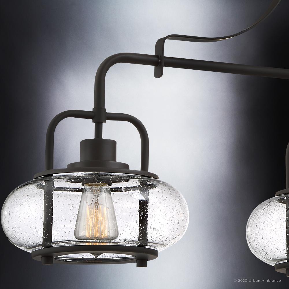 Kroonluchter Donker Brons Met Glasbollen 3 Lichts 96cm