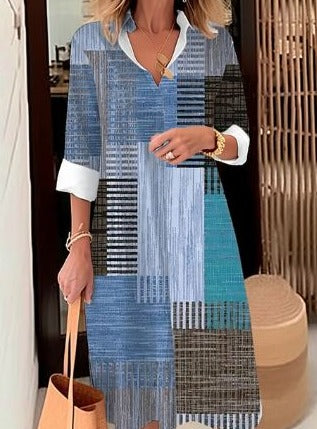 Vrouwelijke Blousejurk Elegant Kort Model
