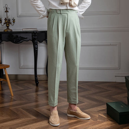 Heren Hoge Taille Broek Klassiek Elegant Design