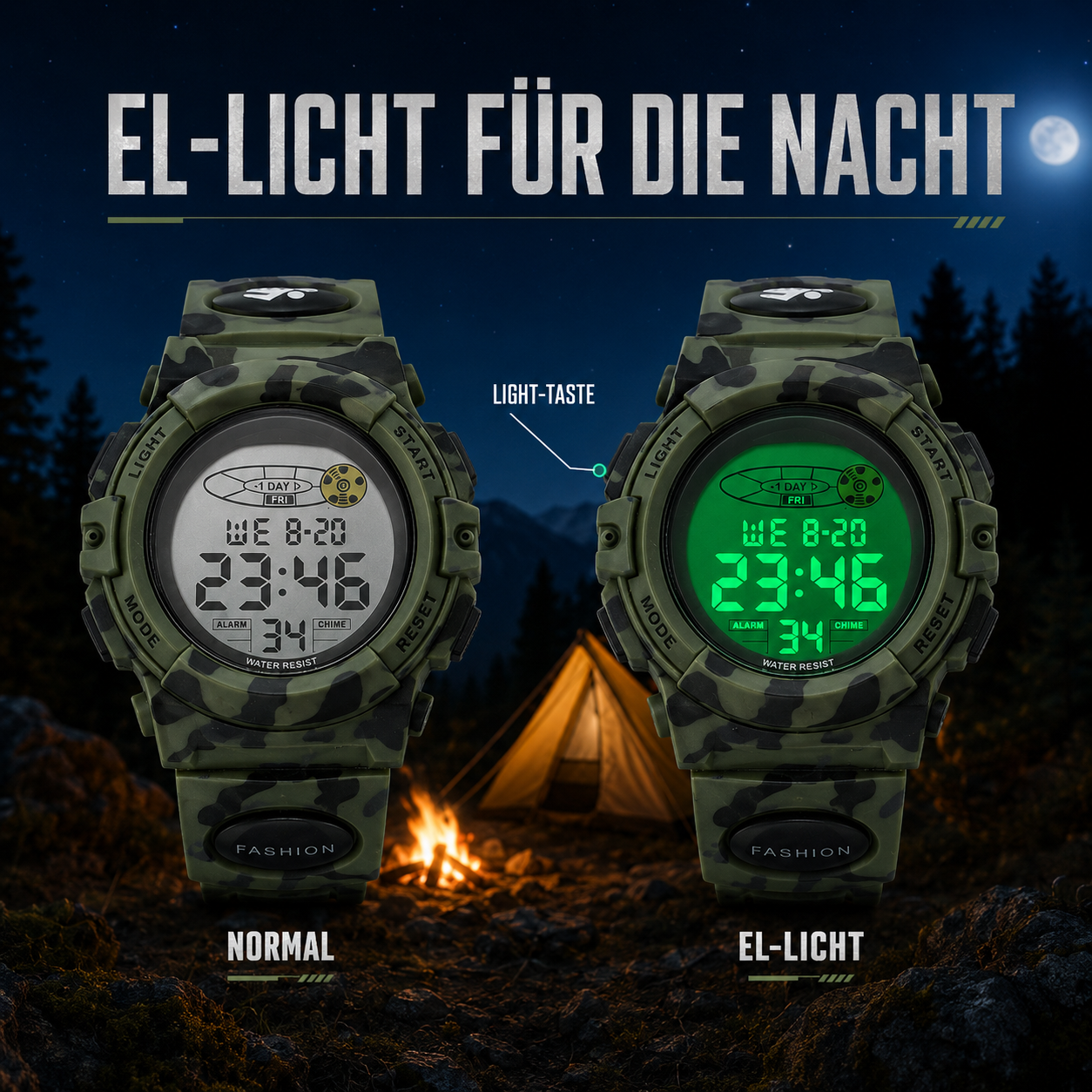 Digitaal Kinderhorloge Waterdicht & Stoßvastig – Datum Alarm Stopwatch Functie – Leerzame Sportuhr met Verlichting – PU Siliconen Band Jongens Meisjes 6-15 Jaar