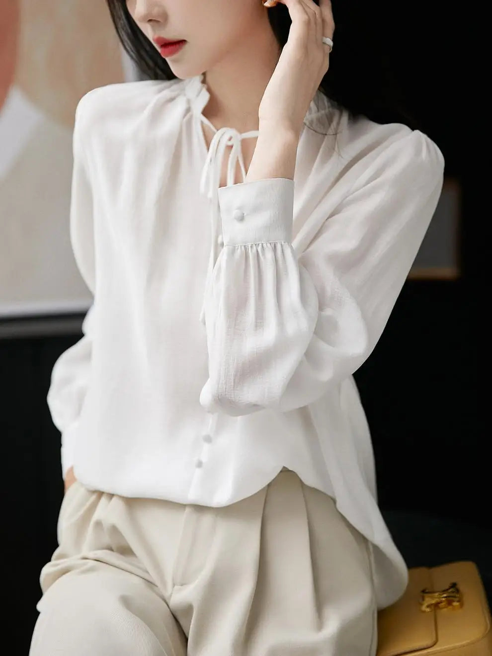 Vrouwelijke Blouse met Korte Mouwen