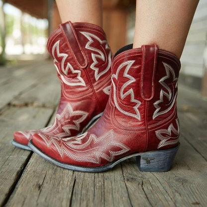 Leren Cowboy Laarzen Western Stijl Geborduurd