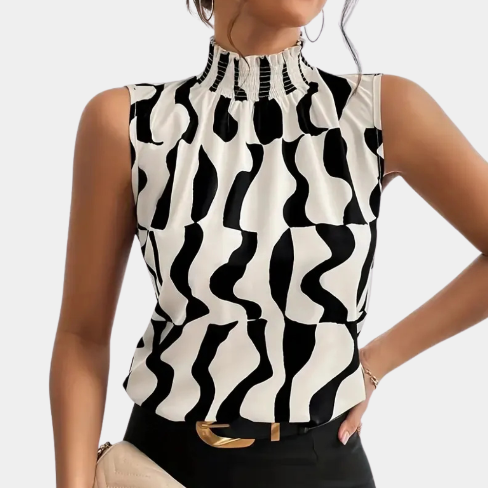 Dames T-shirt met Hoge Halslijn Comfortabel