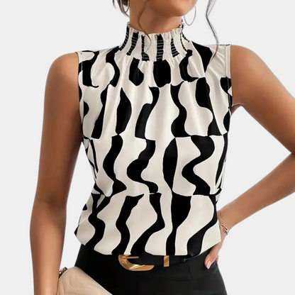 Dames T-shirt met Hoge Halslijn Comfortabel