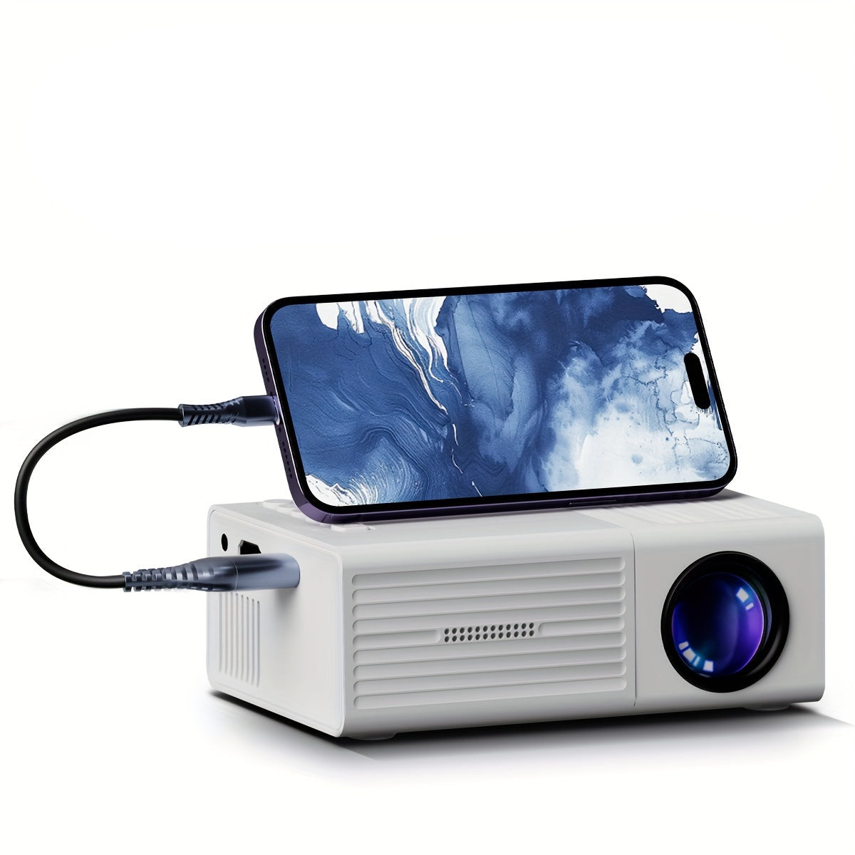 Draagbare Mini Beamer 3000 Lumen HD Projector voor Thuisbioscoop en Buitenvertoning