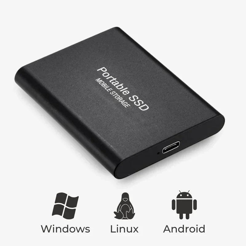 Externe SSD Schijf 128GB USB 3.1 Aluminiumbehuizing Draagbaar Snelle Dataopslag Compatibel PC Laptop