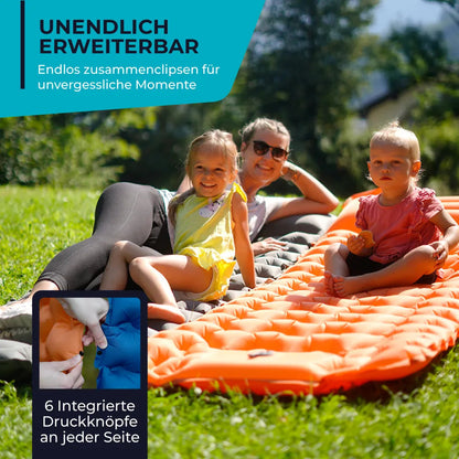 Zelfopblazende Slaapmat 8 cm Dik met Geïntegreerde Pomp Petrol Grijs Groen