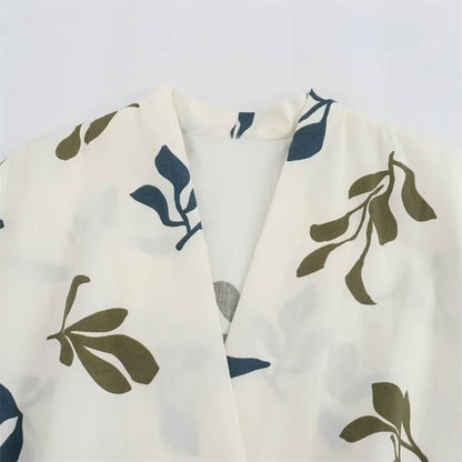 Zomerjurk Met Leuke Poplin Print Vrouwen