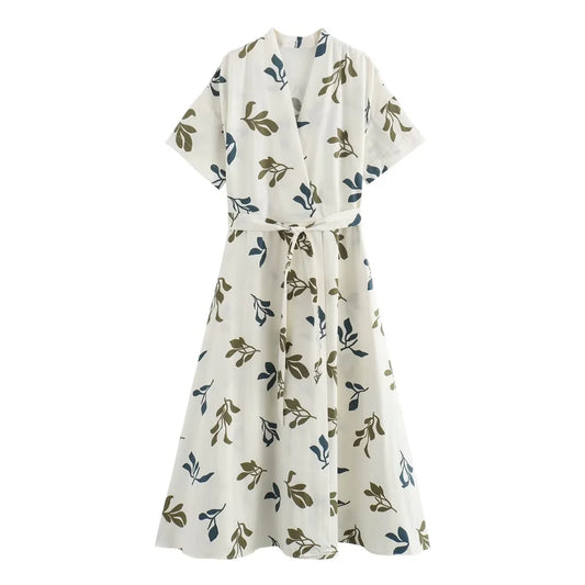 Zomerjurk Met Leuke Poplin Print Vrouwen - StudioMarella