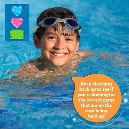 Onderwater Duikspel Zwembad 64 Edelstenen 35 Waterproof Kaarten Nettas Kinderen 6 Jaar Strand Geheugen Coördinatie Teamspel Schatzoeken