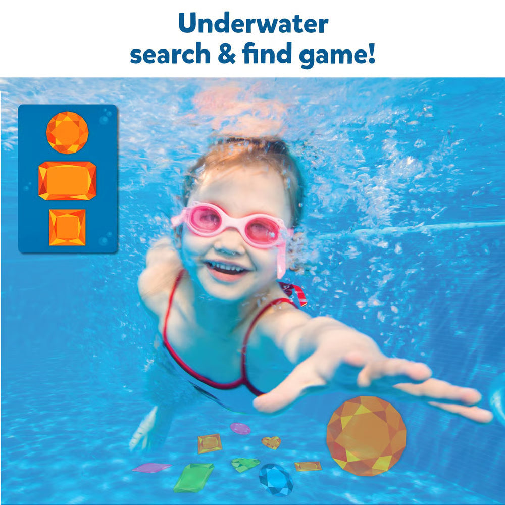 Onderwater Duikspel Zwembad 64 Edelstenen 35 Waterproof Kaarten Nettas Kinderen 6 Jaar Strand Geheugen Coördinatie Teamspel Schatzoeken