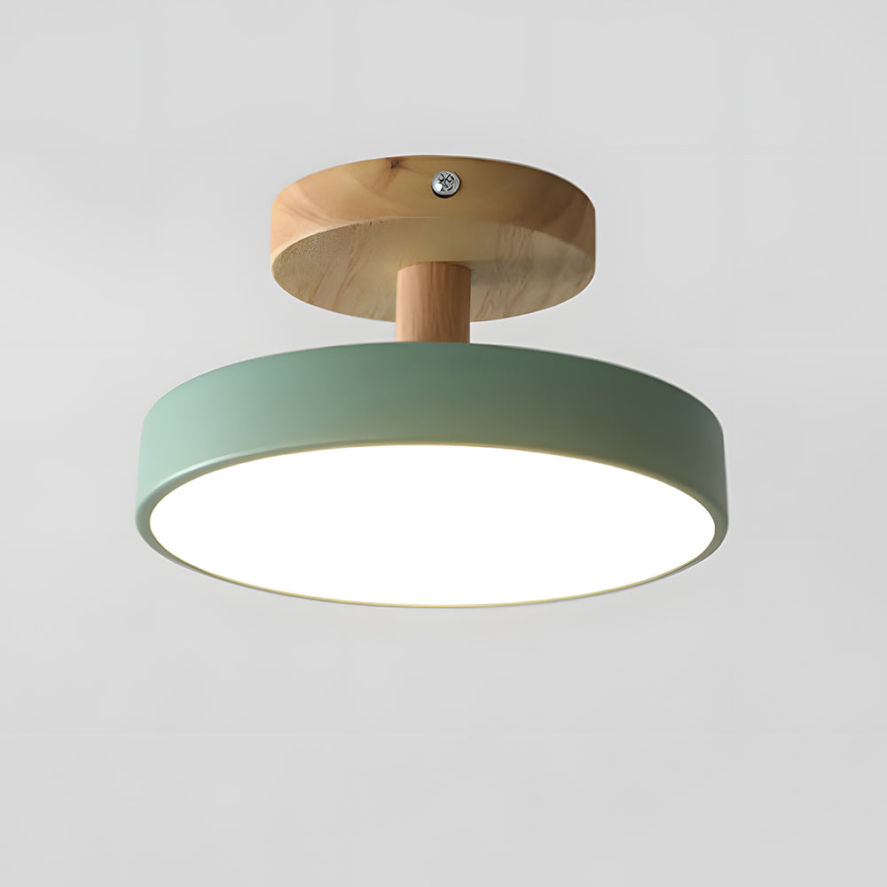 Pedol plafondlamp LED 12W hout groen plafondlamp slaapkamer hal Scandinavisch design moderne verlichting kleine ruimtes