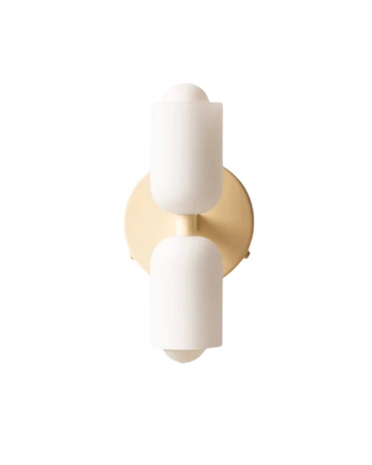 Sansoti | Wandlamp met Dubbele Glazen Kappen voor Slaapkamer en Woonkamer – E27 Wandverlichting