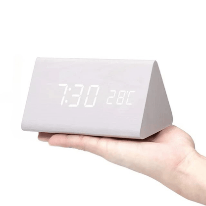 LED Houten Wekker met Spraakactivatie & Minimalistisch Design – Sansoti
