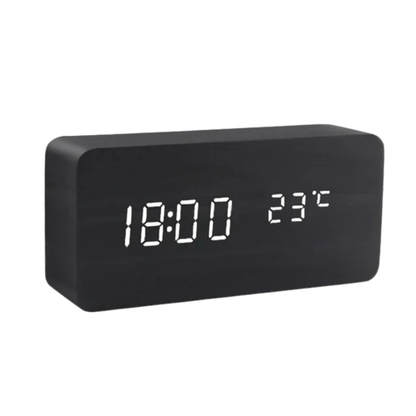 LED Houten Wekker met Spraakactivatie & Minimalistisch Design – Sansoti