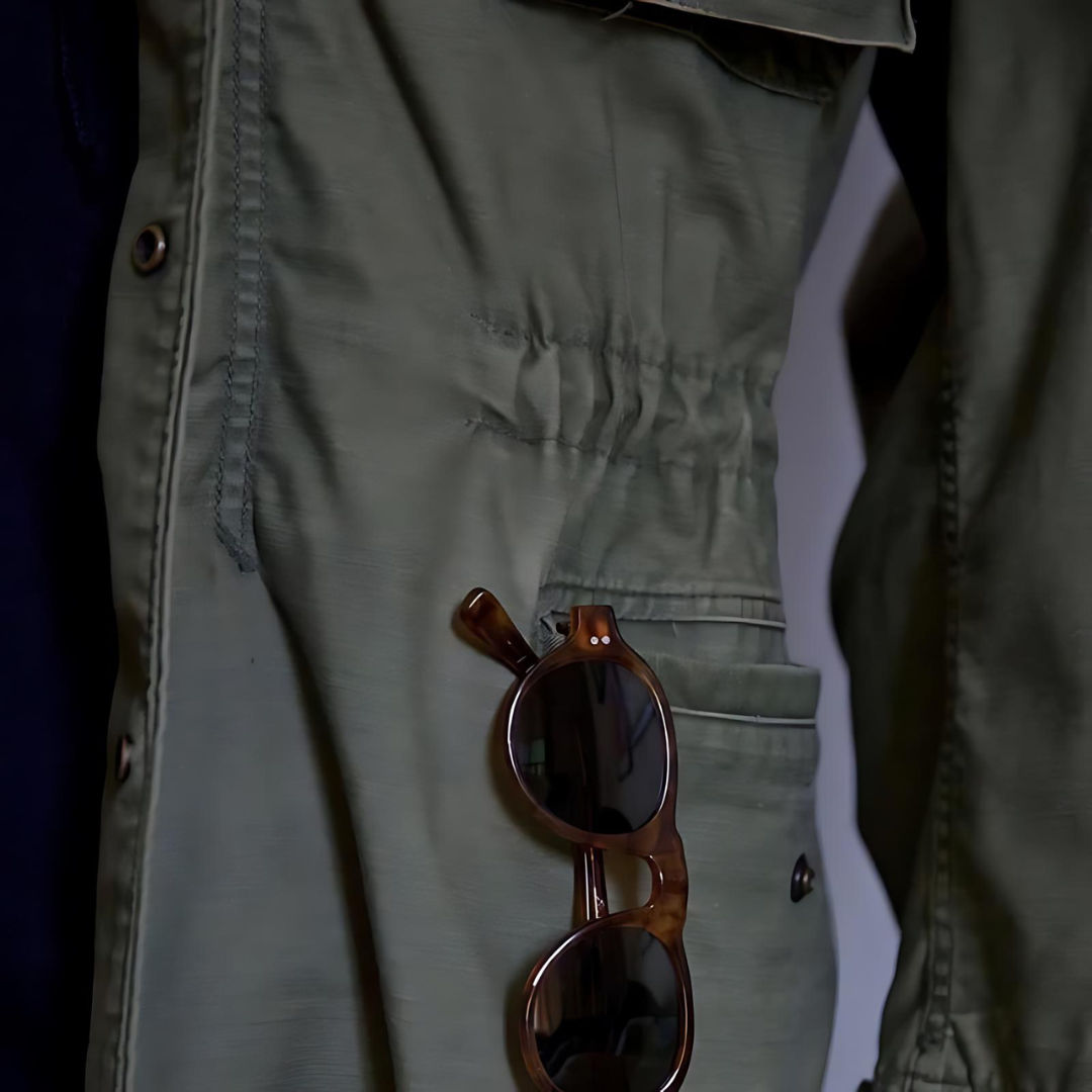 Militaire Jas Vintage Leren Veldjas