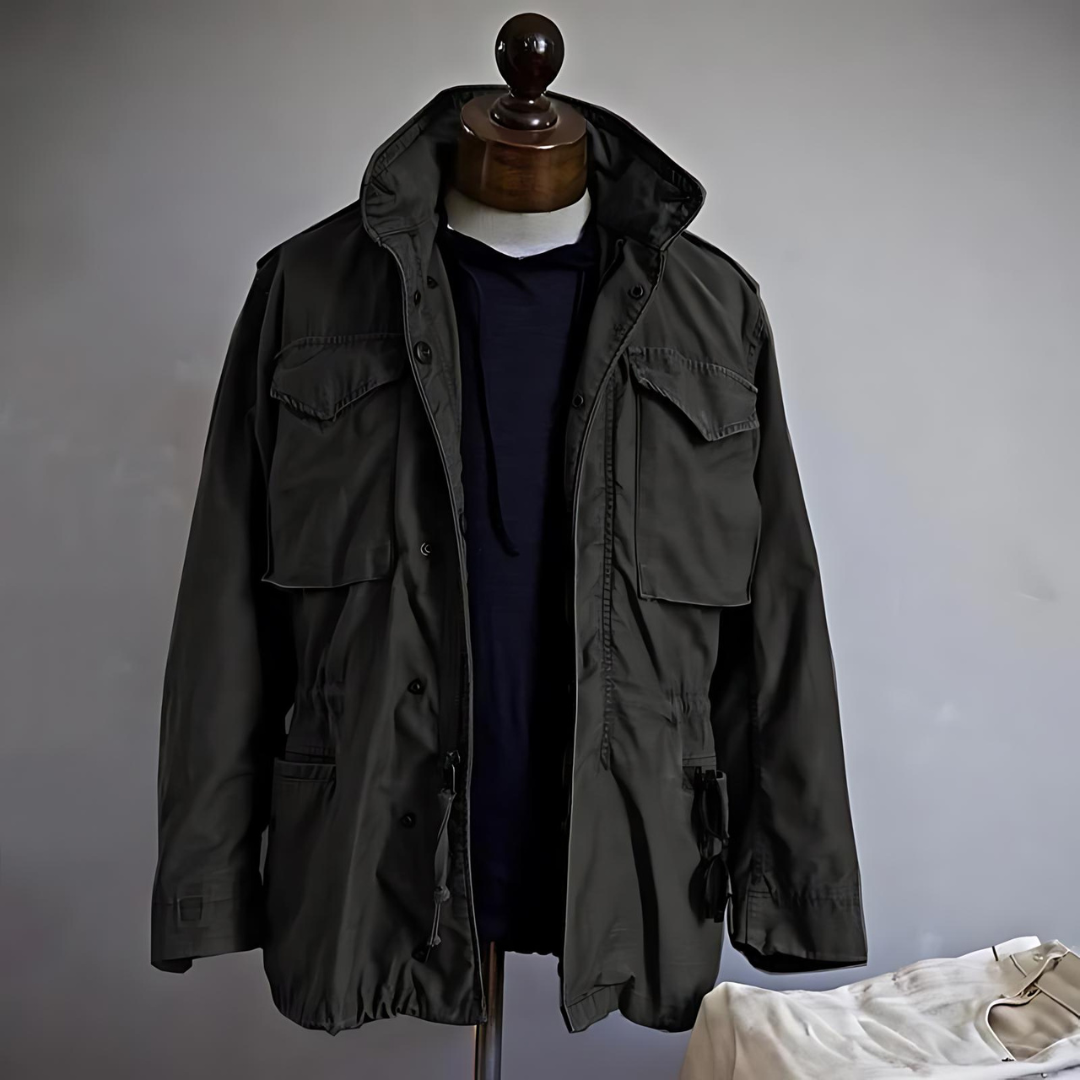 Militaire Jas Vintage Leren Veldjas