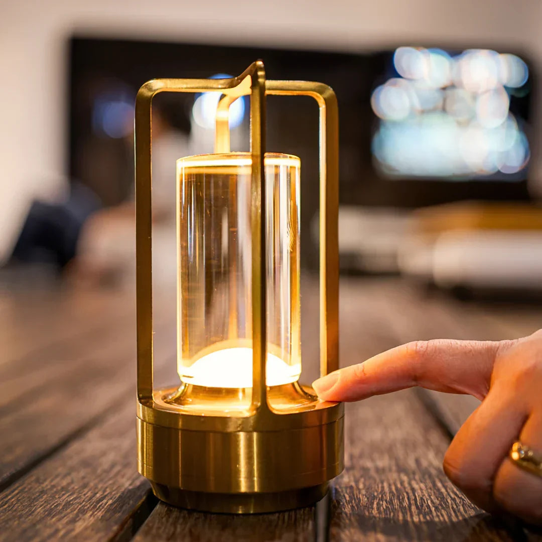 Decoratieve Kristallen Tafellamp Oplaadbaar Draadloos LED Nachtlampje met Drie Lichtstanden Dimbaar Modern Design 18cm