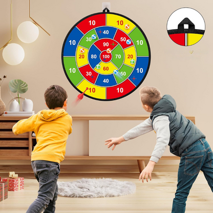 Dartbord voor Kinderen met Klittenballetjes – Dubbelzijdig Outdoor & Indoor Spel