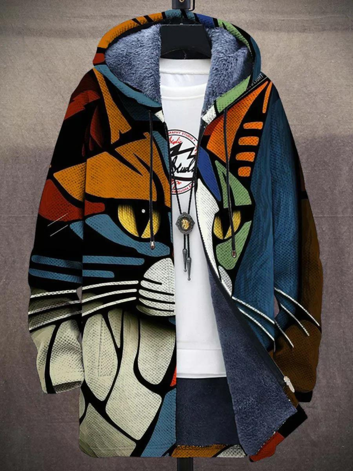 Kunstleder Jas Met Unieke Print