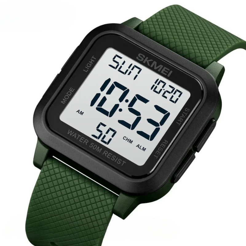 Waterdichte Outdoor Herenhorloge met Militair Design – Robuust Sporthorloge 5 ATM – 40 mm Wijzerplaat met Kunststof Band 20 mm