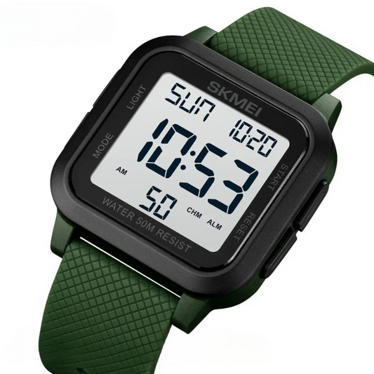 Waterdichte Outdoor Herenhorloge met Militair Design – Robuust Sporthorloge 5 ATM – 40 mm Wijzerplaat met Kunststof Band 20 mm