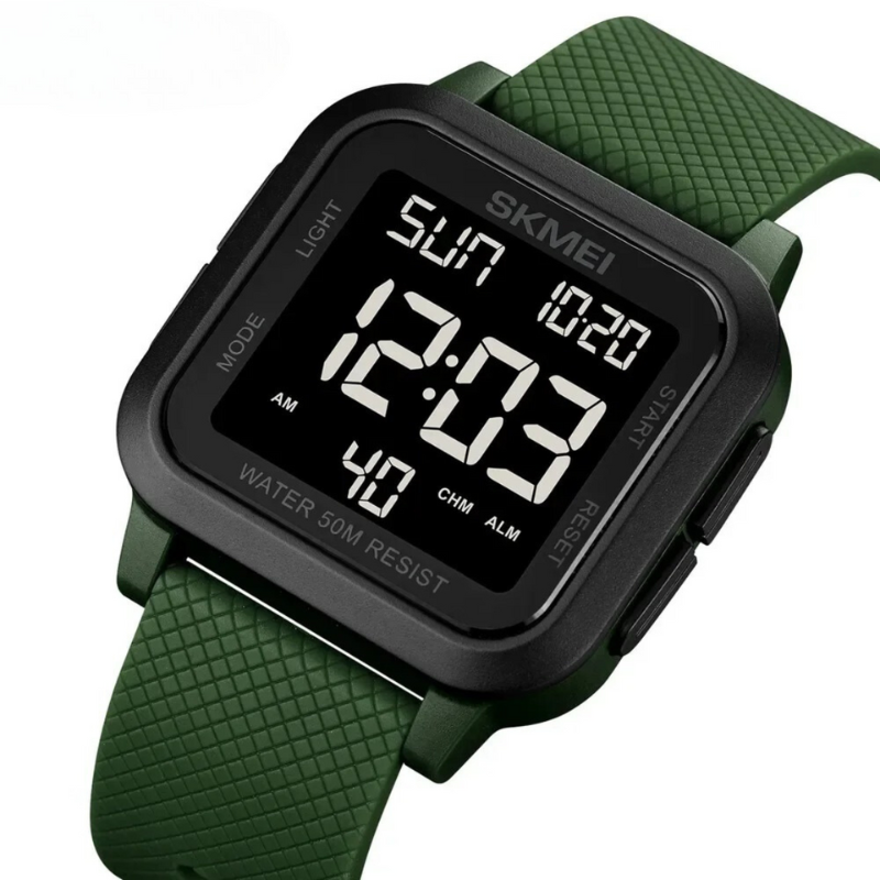 Waterdichte Outdoor Herenhorloge met Militair Design – Robuust Sporthorloge 5 ATM – 40 mm Wijzerplaat met Kunststof Band 20 mm