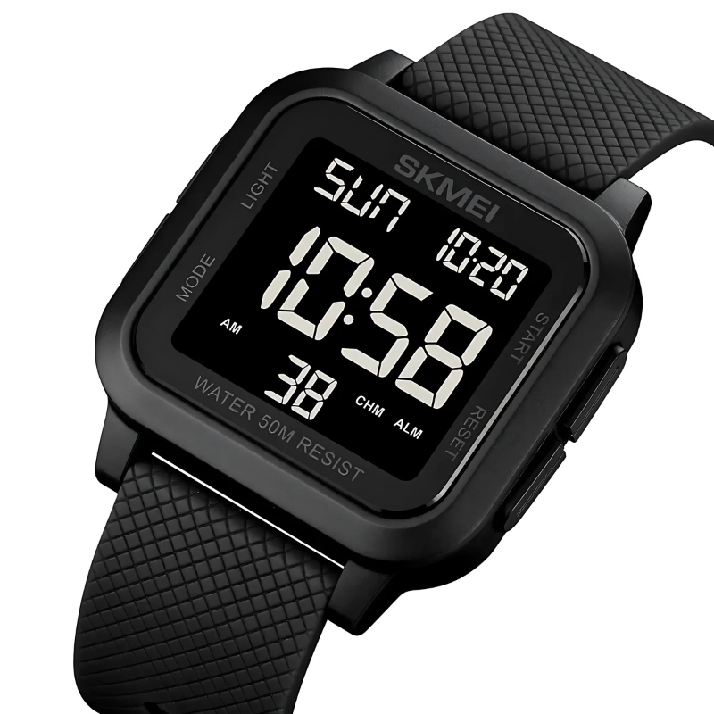 Waterdichte Outdoor Herenhorloge met Militair Design – Robuust Sporthorloge 5 ATM – 40 mm Wijzerplaat met Kunststof Band 20 mm