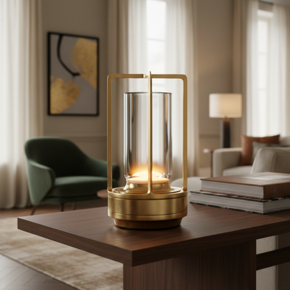 Elegante Tafellamp Kristalglas Dimbaar 3 Lichtinstellingen Oplaadbaar 18 Uur Batterij Draadloos 2600mAh Voor Woonkamer Slaapkamer Kantoor Buiten