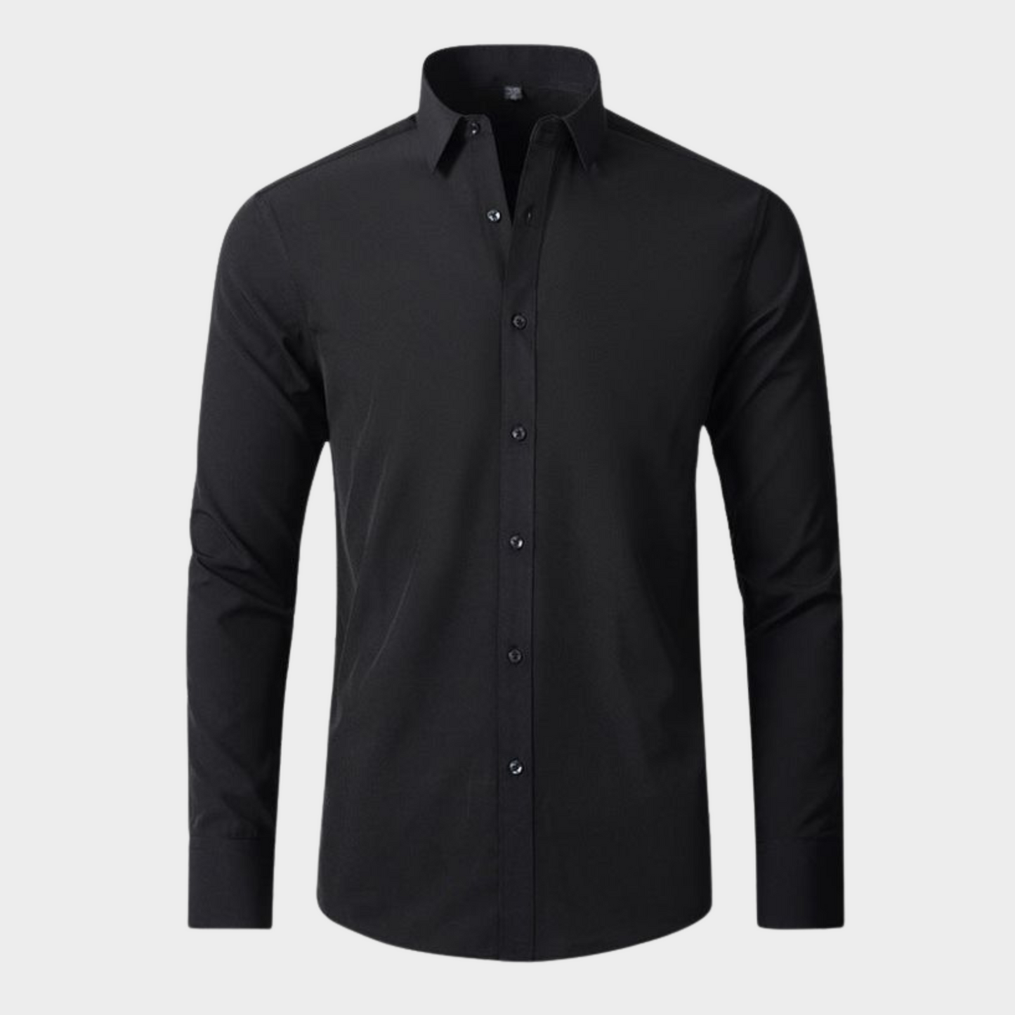 Herenshirt Lange Mouwen Slim Fit Stretch Met Stropdas - StudioMarella