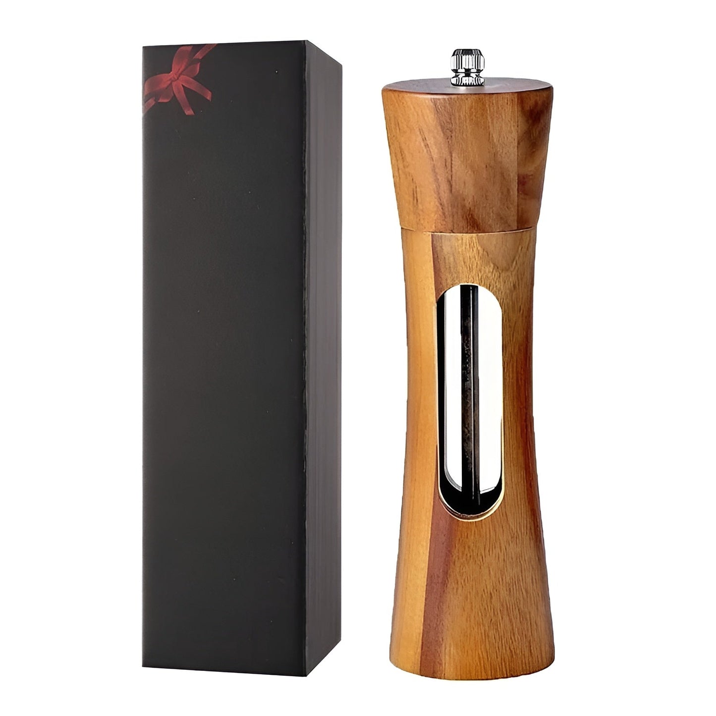 Zout- en Pepermolen Set Hout Acryl Venster 19cm Verstelbaar Maalwerk Keramisch Tafel Keuken Cadeau