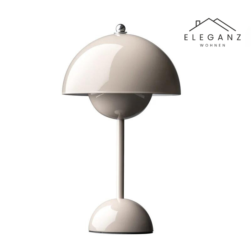 LED Tafellamp Paddenstoel Oplaadbaar Dimbaar Design Metaal 29cm