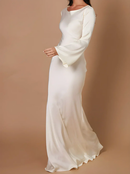 Lange Maxi Jurk Met Lange Mouwen Bodycon Stijl