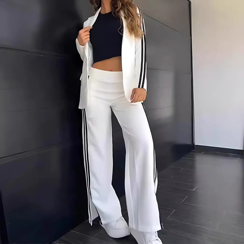 Dames Blazer en Broek Set Elegant Zwart