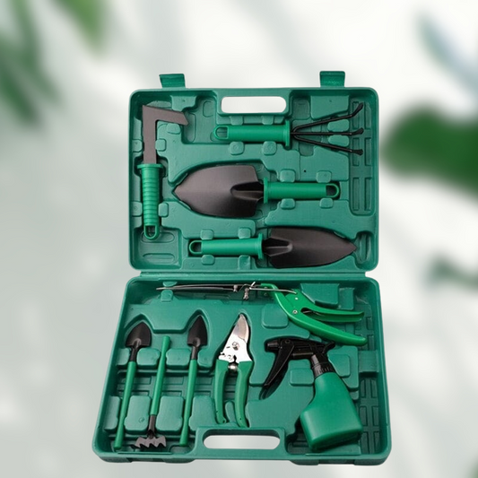 Tuingereedschap Set 10 Delig RVS Met Opbergkoffer Complete Tuinset