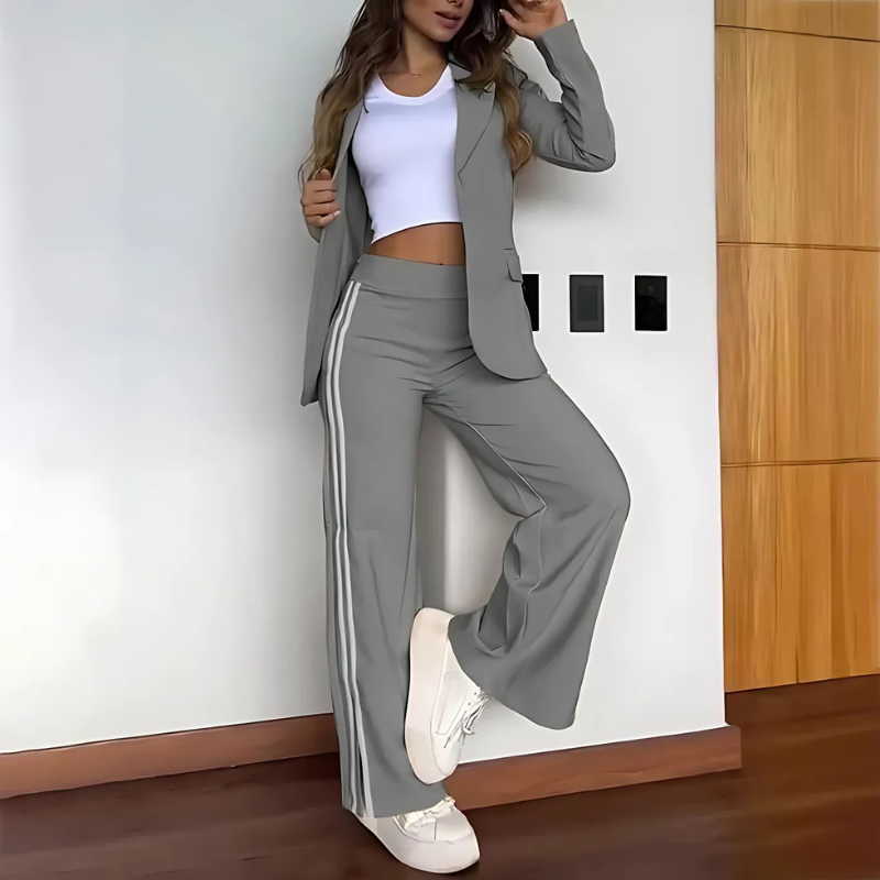Dames Blazer en Broek Set Elegant Zwart