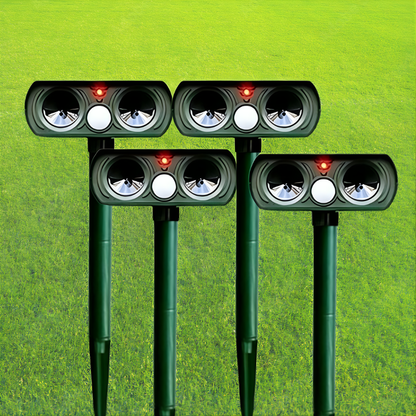 Zonne-energie Dierverschrikker Ultraschall 8-10m Bereik IP66 Waterdicht 13,5-45,5kHz Frequentie Tuin