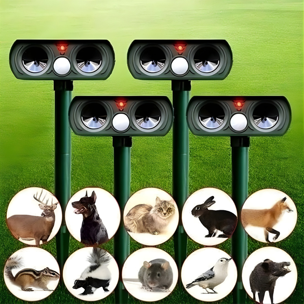 Solar Dierenverjager Ultraschall 8-10m IP66 13,5-45,5kHz Tuinbescherming
