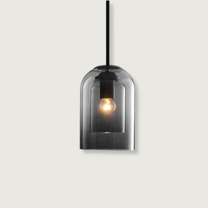 Hanglamp Glas Dubbel E27 Rookglas Amber Vintage Retro Woonkamer Eetkamer Keuken Sfeerverlichting Industrieel Modern